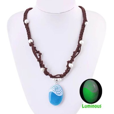 DISFRAZ COLLAR TEFITI MOANA LUMINOSO BRILLA OSCURIDAD MOANA TRAJE CELESTE