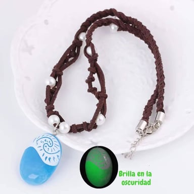 DISFRAZ COLLAR TEFITI MOANA LUMINOSO BRILLA OSCURIDAD MOANA TRAJE CELESTE - 2