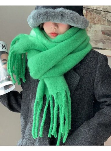 BUFANDAS CHUNKY VERDE CASHMERE 200X45 CMS MAXIBUFANDAS