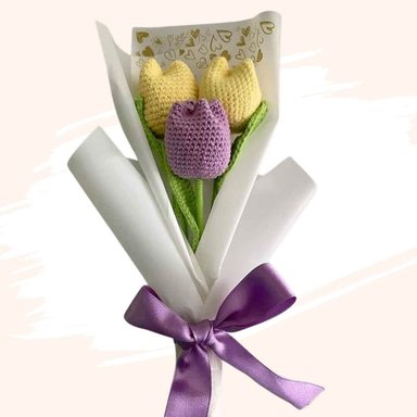 RAMO TULIPANES ETERNOS TEJIDOS CROCHET - RAMO X 03
