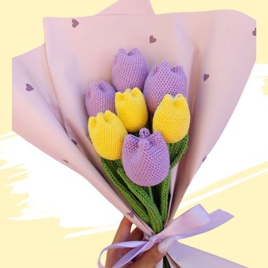 RAMO 07 TULIPANES ETERNOS TEJIDOS CROCHET