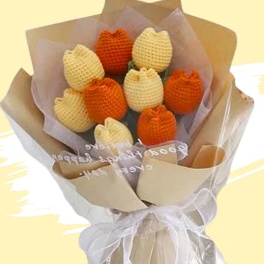 TULIPANES ETERNOS TEJIDOS A CROCHET  - RAMO X 10