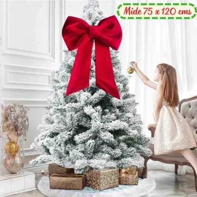 LAZO NAVIDAD GIGANTE ROJO ARBOL NAVIDEÑO - MIDE 75x100 CMS