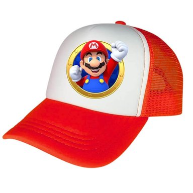 GORRA MARIO BROS ROJA PELUCHES - NIÑOS Y ADULTOS