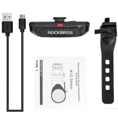 LUZ TRASERA ROCKBROS A54BK PARA BICICLETA CON TECNOLOGÍA LED - 5