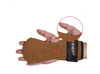 MUÑEQUERA TMT B59 CUERO MARRÓN STRAPS GIMNASIO - 2