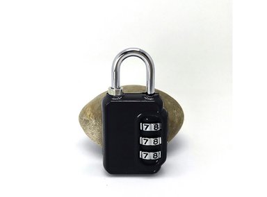 CANDADO NEGRO CON CLAVE DE 3 DÍGITOS - 2 UNIDADES - 3