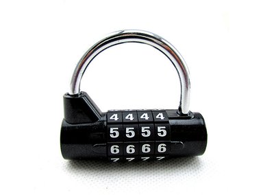 CANDADO NEGRO CON CLAVE DE COMBINACIÓN DE 4 DÍGITOS