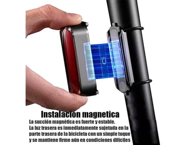 LUZ LED TRASERA MAGNETICA CON SENSOR DE FRENO PARA BICICLETA - 5
