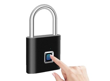 CANDADO CON HUELLA DIGITAL CON CARGA USB