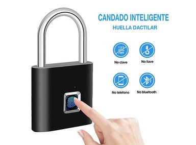 CANDADO CON HUELLA DIGITAL CON CARGA USB - 2