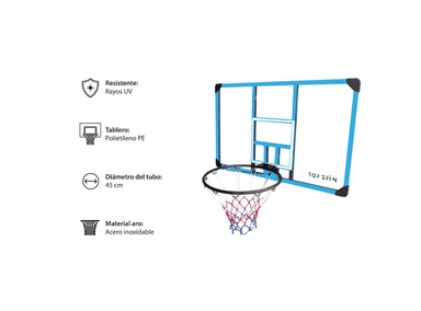 TABLERO ULTIMATE FITNESS T400 ELITE 72X3CM ARO BASKETBALL - 2