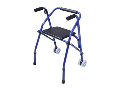 ANDADOR ALUMINIO 2 RUEDAS PLEGABLE CON ASIENTO PREMIUM