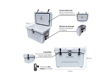 COOLER AQUA FORCE ISLA DE CAPRI 51 LT BLANCO - 2