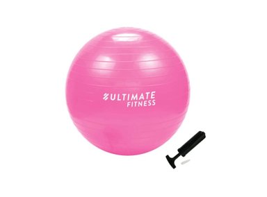 BALÓN PILATES 65 CM CON INFLADOR - ROSADO