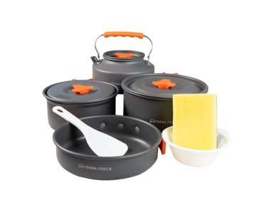 SET OLLAS ALUMINIO CAMPING 4 PIEZAS