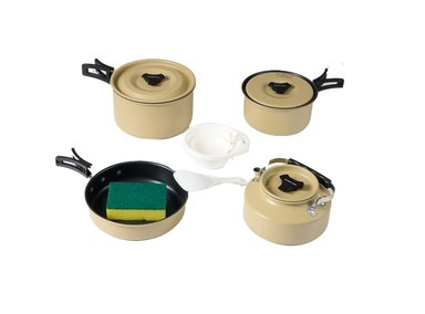SET OLLAS TERRA FORCE BEIGE ALUMINIO ANTI-ADHERENTE 4 PIEZAS