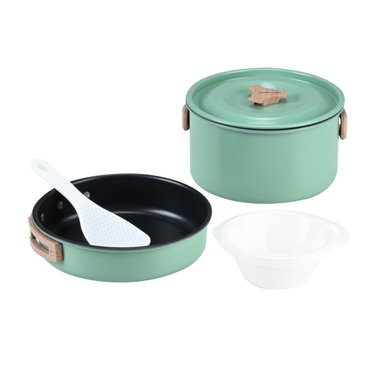 SET OLLAS ALUMINIO CAMPING 2 PIEZAS TURQUESA