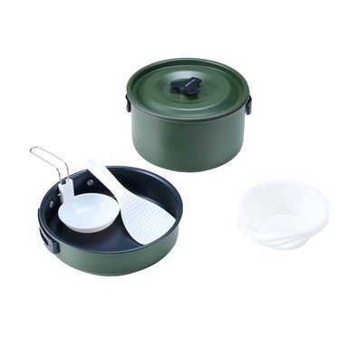 SET OLLAS ALUMINIO CAMPING 2 PIEZAS VERDE