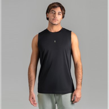 POLO DEPORTIVO SIN MANGAS PARA HOMBRE - BLACK