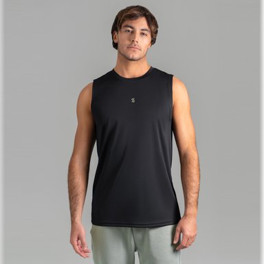 POLO DEPORTIVO SIN MANGAS PARA HOMBRE - BLACK