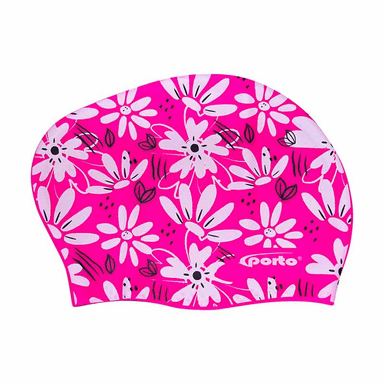 GORRO DE NATACIÓN VOLUMEN CON DISEÑO PORTO FUCSIA