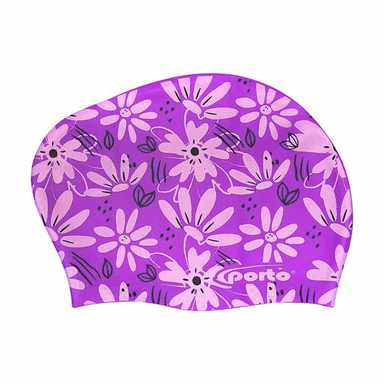 GORRO DE NATACIÓN VOLUMEN CON DISEÑO PORTO MORADO