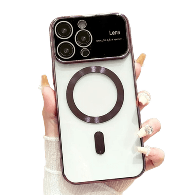 FUNDA CASE PARA IPHONE 11 MAGSAFE METALIZADO MORADO LENS PROTECTOR - 1