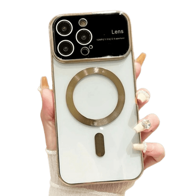 FUNDA PARA IPHONE 12 PRO MAGSAFE METALIZADO DORADO LENS PROTECTOR - 1