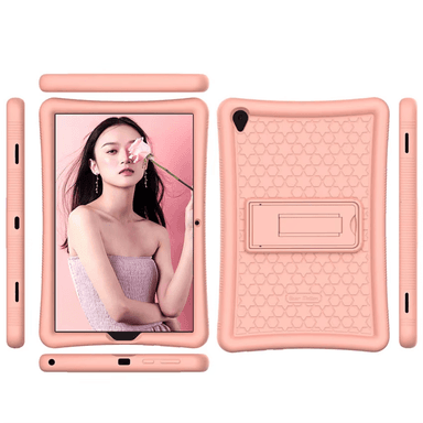 FUNDA PARA SAMSUNG TAB A9 PLUS 11' - SILICONA SOFT ANTISHOCK ROSADO - 3