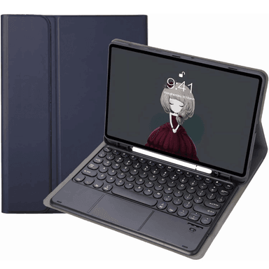 FUNDA CON TECLADO TOUCH PARA SAMSUNG TAB S9 PLUS AZUL RESISTENTE - 1