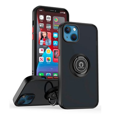 FUNDA PARA XIAOMI POCO X6 PRO AHUMADO CON ANILLO NEGRO - 1
