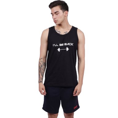 BIVIDÍ HOMBRE MUSCLE MUSEUM ALGODÓN NEGRO DEPORTIVO ILL BE BACK