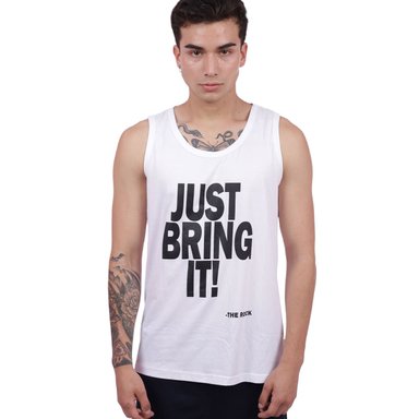 BIVIDÍ HOMBRE MUSCLE MUSEUM ALGODÓN BLANCO DEPORTIVO JUST BRING IT