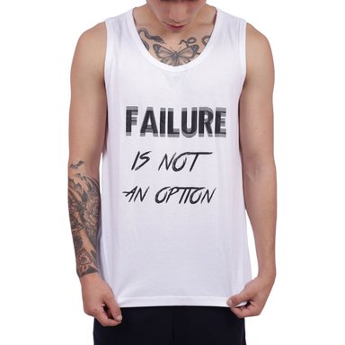 BIVIDÍ HOMBRE MUSCLE MUSEUM ALGODÓN BLANCO DEPORTIVO FAILURE IS NOT AN OPTION