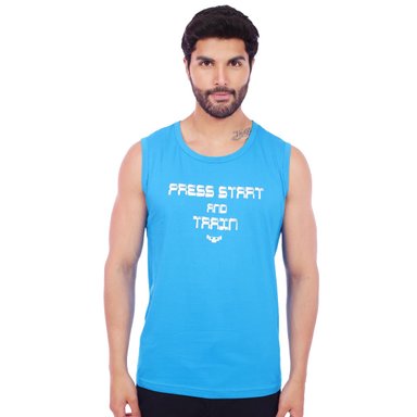 POLO HOMBRE MUSCLE MUSEUM ALGODÓN TURQUESA MANGA CERO DEPORTIVO START TRAINING