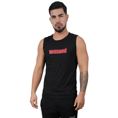 POLO MANGA CERO DEPORTIVO MUSCLE MUSEUM COLOR NEGRO WASTED PARA HOMBRE