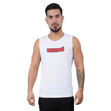 POLO MANGA CERO DEPORTIVO MUSCLE MUSEUM COLOR BLANCO WASTED PARA HOMBRE
