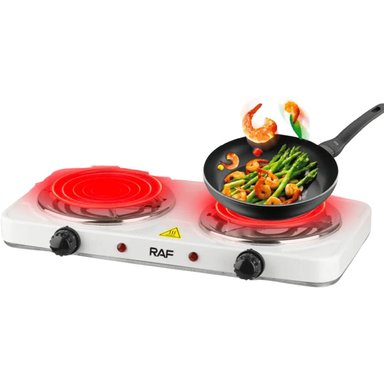 COCINA RAF ESTUFA ELECTRICA 2000W 2 HORNILLAS ELECTRICA 5 NIVELES POTENCIA R.8020