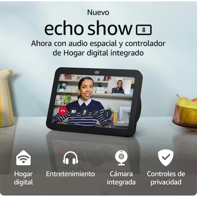 PARLANTE INTELIGENTE AMAZON ALEXA ECHO SHOW 8 3RA GEN NEGRO - 3
