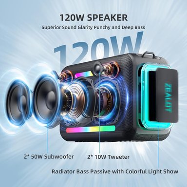 PARLANTE BLUETOOTH ZEALOT S95 NEGRO - 2