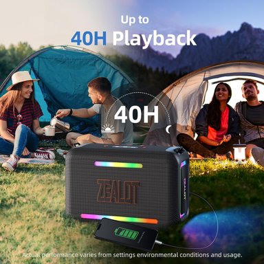 PARLANTE BLUETOOTH ZEALOT S95 NEGRO - 5