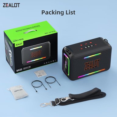 PARLANTE BLUETOOTH ZEALOT S95 NEGRO - 9