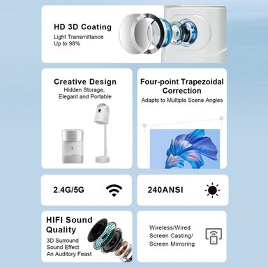PROYECTOR SMART CON TRÍPODE TS-9PRO CON ANDROID 11 WIFI BLUETOOTH - 5