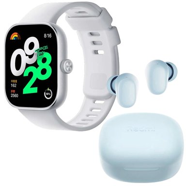 SMARTWATCH XIAOMI REDMI WATCH 4 SILVER + AUDIFONOS XIAOMI REDMI BUDS 6 PLAY BLANCO BT5.4 36HRS - 1