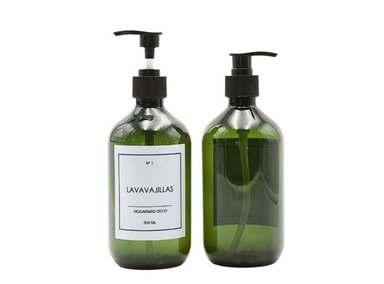 DISPENSADOR HOGARMÁS SET DE2 BOTELLAS PARA COCINA VERDE - 3