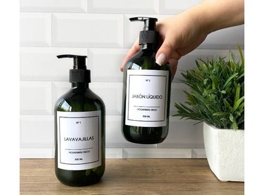 DISPENSADOR HOGARMÁS SET DE2 BOTELLAS PARA COCINA VERDE - 4