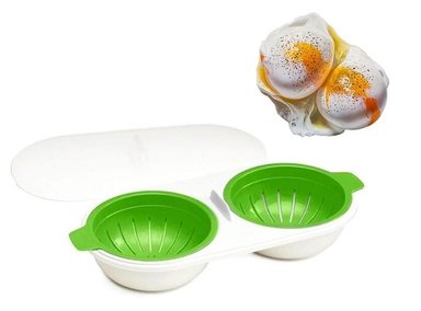 ESCALFADOR HOGARMÁS VERDE DOBLE HUEVO MICROONDAS