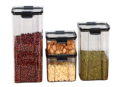 PACK 4 CONTENEDORES HOGARMÁS TRANSPARENTE HERMETICOS