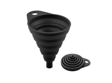 SET DE 2 EMBUDOS DE SILICONA NEGRO